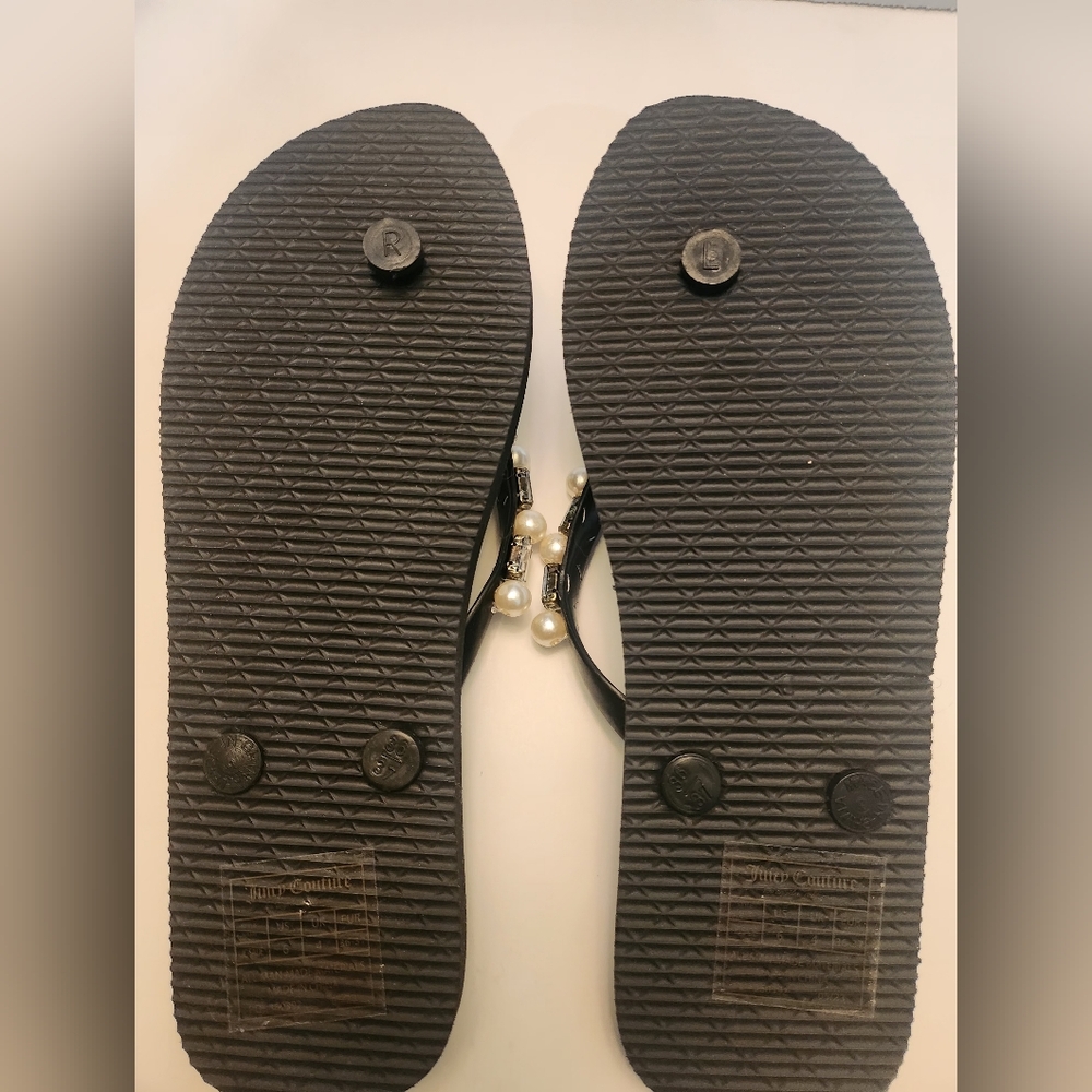 Juicy Couture Black Crystal Embellished Sandals - Picture 2 of 2